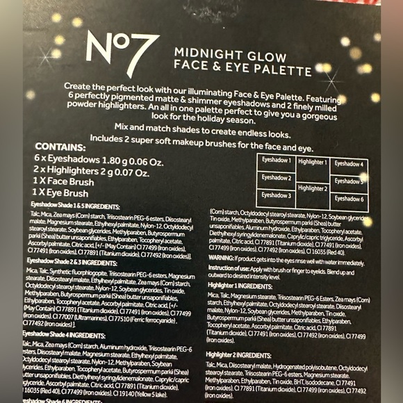- No7 Midnight glow face & eye palette brand new eyeshadow highlighter makeup - Picture 8 of 8